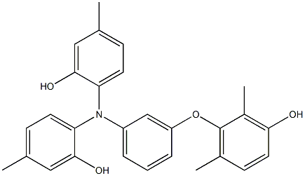 N,N-Bis(2-hydroxy-4-methylphenyl)-3-(3-hydroxy-2,6-dimethylphenoxy)benzenamine Struktur