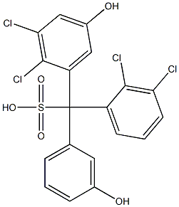 (2,3-Dichlorophenyl)(2,3-dichloro-5-hydroxyphenyl)(3-hydroxyphenyl)methanesulfonic acid Struktur