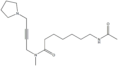 N-Methyl-N-[4-(1-pyrrolidinyl)-2-butynyl]-7-(acetylamino)heptanamide Struktur