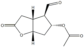 (3aR,4R,5R,6aS)-5-Acetoxy-2-oxohexahydro-2H-cyclopenta[b]furan-4-carbaldehyde Struktur