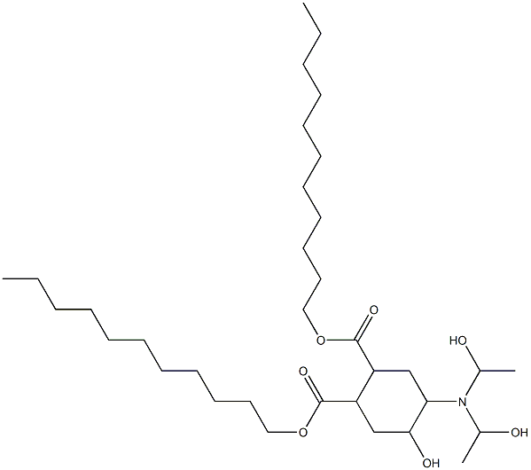 5-Hydroxy-4-[bis(1-hydroxyethyl)amino]-1,2-cyclohexanedicarboxylic acid diundecyl ester Struktur