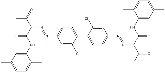 4,4'-Bis[[1-(2,5-dimethylphenylamino)-1,3-dioxobutan-2-yl]azo]-2,2'-dichloro-1,1'-biphenyl Struktur