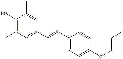 4-[(E)-2-(4-Propyloxyphenyl)ethenyl]-2,6-dimethylphenol Struktur