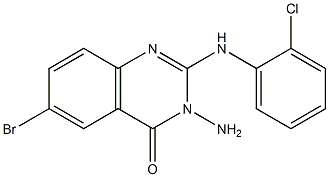 2-[(2-Chlorophenyl)amino]-3-amino-6-bromoquinazolin-4(3H)-one Struktur