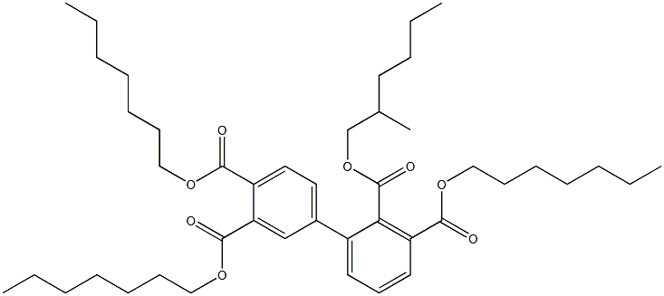 1,1'-Biphenyl-2,3,3',4'-tetracarboxylic acid 3,3',4'-triheptyl 2-(2-methylhexyl) ester Struktur