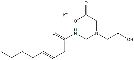 N-(2-Hydroxypropyl)-N-(3-octenoylaminomethyl)glycine potassium salt Struktur