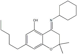 3,4-Dihydro-2,2-dimethyl-4-[cyclohexylimino]-7-pentyl-2H-1-benzopyran-5-ol Struktur