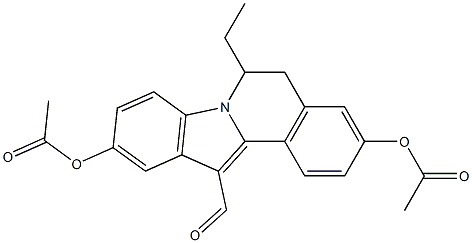 3,10-Di(acetyloxy)-6-ethyl-5,6-dihydroindolo[2,1-a]isoquinoline-12-carbaldehyde Struktur