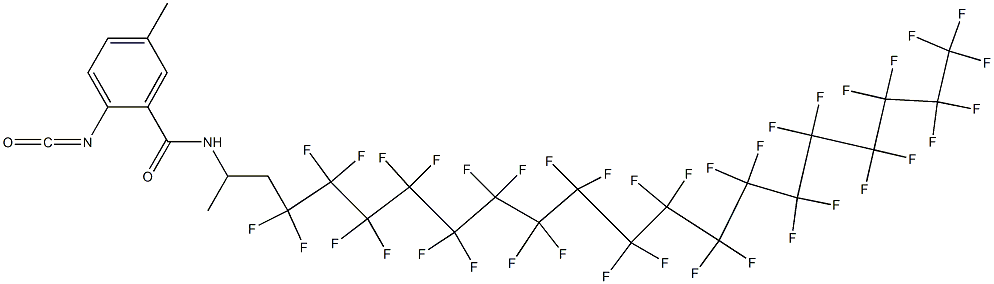 2-Isocyanato-5-methyl-N-[2-(heptatriacontafluorooctadecyl)-1-methylethyl]benzamide Struktur