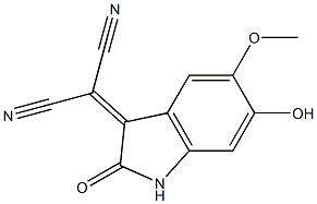 [(2,3-Dihydro-6-hydroxy-5-methoxy-2-oxo-1H-indol)-3-ylidene]malononitrile Struktur