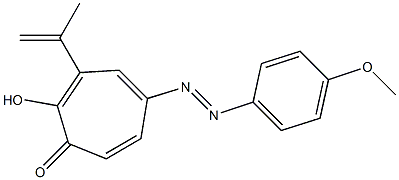 5-(4-Methoxyphenylazo)-2-hydroxy-3-(1-methylethenyl)-2,4,6-cycloheptatrien-1-one Struktur