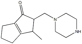 3,4,5,6-Tetrahydro-3-methyl-2-(1-piperazinylmethyl)pentalen-1(2H)-one Struktur