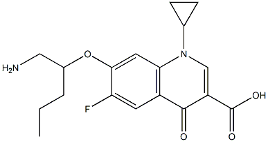 7-[1-(Aminomethyl)butoxy]-1-cyclopropyl-6-fluoro-1,4-dihydro-4-oxoquinoline-3-carboxylic acid Struktur