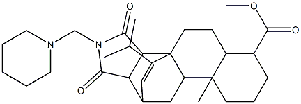 1,2,3,3a,4,5,5a,6,7,8,9,9a,9b,10,11,11a-Hexadecahydro-6,9a-dimethyl-1,3-dioxo-12-isopropyl-2-(piperidinomethyl)-3b,11-etheno-3bH-naphth[2,1-e]isoindole-6-carboxylic acid Struktur