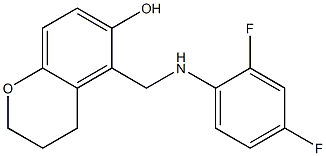 3,4-Dihydro-5-(2,4-difluorophenylaminomethyl)-2H-1-benzopyran-6-ol Struktur