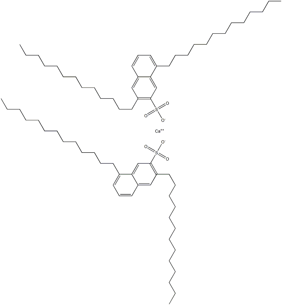 Bis(3,8-ditridecyl-2-naphthalenesulfonic acid)calcium salt Struktur