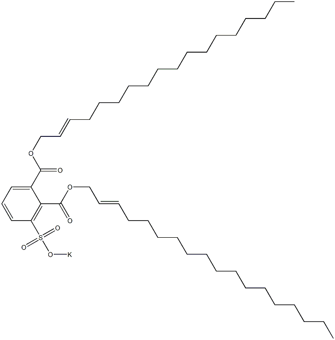 3-(Potassiosulfo)phthalic acid di(2-octadecenyl) ester Struktur