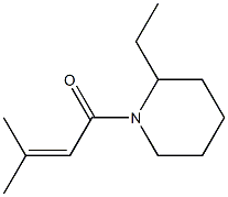 2-Ethyl-1-(3-methyl-1-oxo-2-butenyl)piperidine Struktur