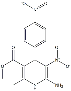 6-Amino-1,4-dihydro-2-methyl-5-nitro-4-[4-nitrophenyl]nicotinic acid methyl ester Struktur