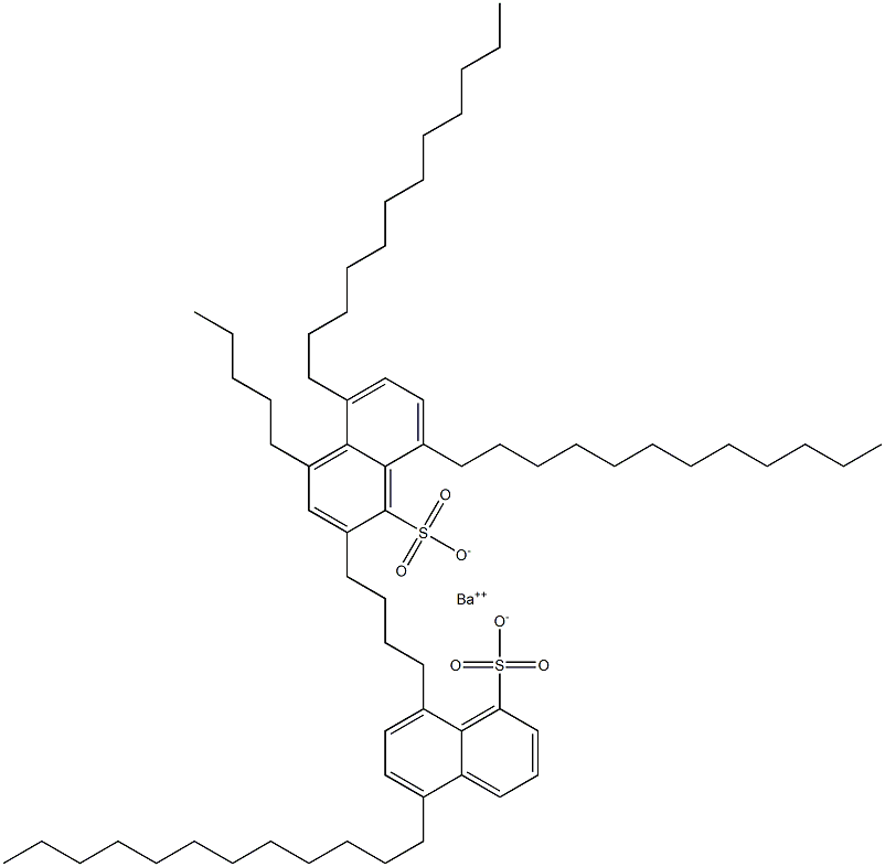 Bis(5,8-didodecyl-1-naphthalenesulfonic acid)barium salt Struktur