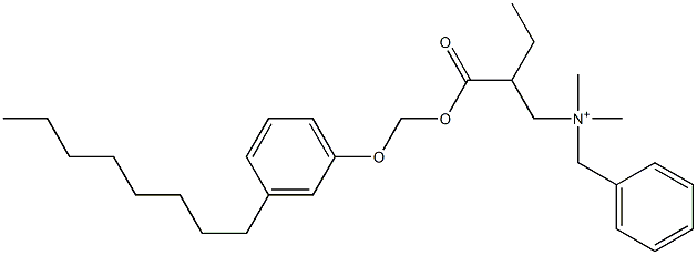 N,N-Dimethyl-N-benzyl-N-[2-[[(3-octylphenyloxy)methyl]oxycarbonyl]butyl]aminium Struktur