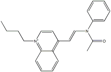 4-[2-[(Acetyl)phenylamino]ethenyl]-1-butylquinolinium Struktur