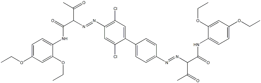 4,4'-Bis[[1-(2,4-diethoxyphenylamino)-1,3-dioxobutan-2-yl]azo]-2,5-dichloro-1,1'-biphenyl Struktur