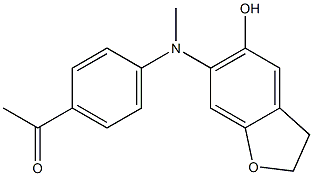 4'-[[(2,3-Dihydro-5-hydroxybenzofuran)-6-yl]methylamino]acetophenone Struktur