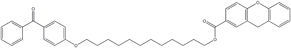 9H-Xanthene-2-carboxylic acid 12-(4-benzoylphenoxy)dodecyl ester Struktur