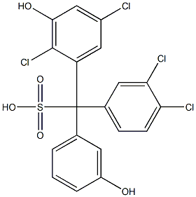 (3,4-Dichlorophenyl)(2,5-dichloro-3-hydroxyphenyl)(3-hydroxyphenyl)methanesulfonic acid Struktur