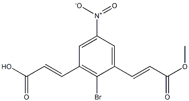 3,3'-(2-Bromo-5-nitro-1,3-phenylene)bis(acrylic acid methyl) ester Struktur