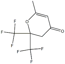 5,6-Dihydro-6,6-bis(trifluoromethyl)-2-methyl-4H-pyran-4-one Struktur