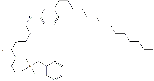 N,N-Dimethyl-N-benzyl-N-[2-[[3-(3-tetradecylphenyloxy)butyl]oxycarbonyl]butyl]aminium Struktur