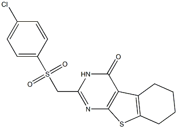 2-[[(4-Chlorophenyl)sulfonyl]methyl]-5,6,7,8-tetrahydro[1]benzothieno[2,3-d]pyrimidin-4(3H)-one Struktur