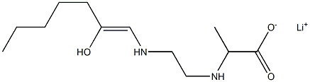 2-[N-[2-[N-(2-Hydroxy-1-heptenyl)amino]ethyl]amino]propionic acid lithium salt Struktur