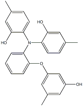 N,N-Bis(2-hydroxy-4-methylphenyl)-2-(3-hydroxy-5-methylphenoxy)benzenamine Struktur