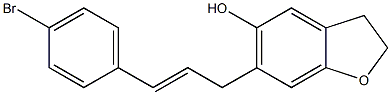 2,3-Dihydro-6-[3-(4-bromophenyl)-2-propenyl]benzofuran-5-ol Struktur