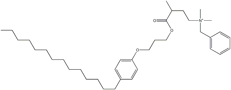 N,N-Dimethyl-N-benzyl-N-[3-[[3-(4-tetradecylphenyloxy)propyl]oxycarbonyl]butyl]aminium Struktur