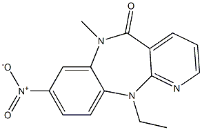 6,11-Dihydro-11-ethyl-6-methyl-8-nitro-5H-pyrido[2,3-b][1,5]benzodiazepin-5-one Struktur