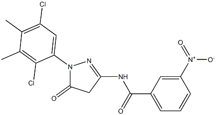 1-(2,5-Dichloro-3,4-dimethylphenyl)-3-(3-nitrobenzoylamino)-5(4H)-pyrazolone Struktur