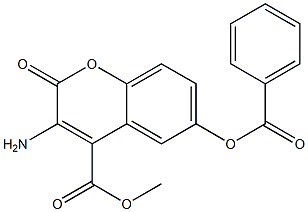 3-Amino-6-benzoyloxy-2-oxo-2H-1-benzopyran-4-carboxylic acid methyl ester Struktur