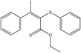 2-(Phenylthio)-3-phenyl-2-butenoic acid ethyl ester Struktur