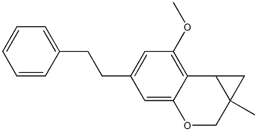 1a-Methyl-5-phenethyl-7-methoxy-1,1a,2,7b-tetrahydrobenzo[b]cyclopropa[d]pyran Struktur