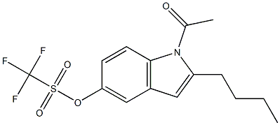 Trifluoromethanesulfonic acid 1-acetyl-2-butyl-1H-indol-5-yl ester Struktur