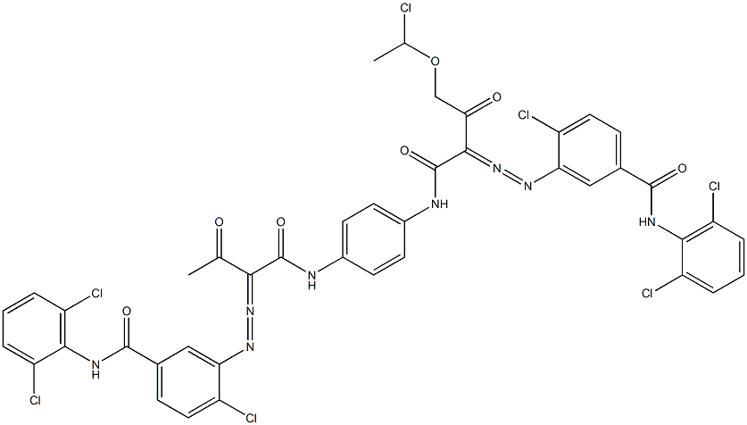 3,3'-[2-[(1-Chloroethyl)oxy]-1,4-phenylenebis[iminocarbonyl(acetylmethylene)azo]]bis[N-(2,6-dichlorophenyl)-4-chlorobenzamide] Struktur