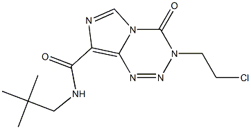 3-(2-Chloroethyl)-3,4-dihydro-4-oxo-N-(2,2-dimethylpropyl)imidazo[5,1-d]-1,2,3,5-tetrazine-8-carboxamide Struktur