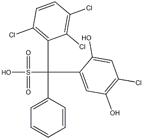 (4-Chloro-2,5-dihydroxyphenyl)(2,3,6-trichlorophenyl)phenylmethanesulfonic acid Struktur