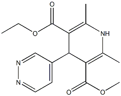 1,4-Dihydro-2,6-dimethyl-4-(4-pyridazinyl)pyridine-3,5-dicarboxylic acid 3-methyl 5-ethyl ester Struktur