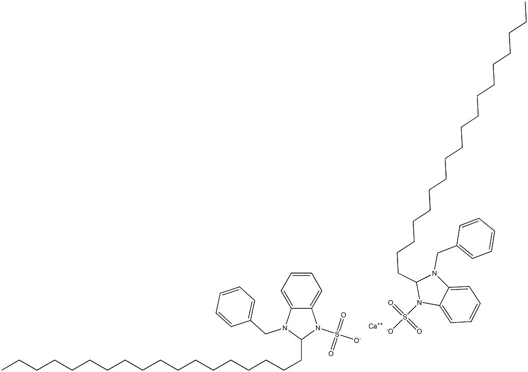 Bis(1-benzyl-2,3-dihydro-2-octadecyl-1H-benzimidazole-3-sulfonic acid)calcium salt Struktur