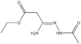 3-Amino-3-(2-acetylhydrazono)propionic acid ethyl ester Struktur